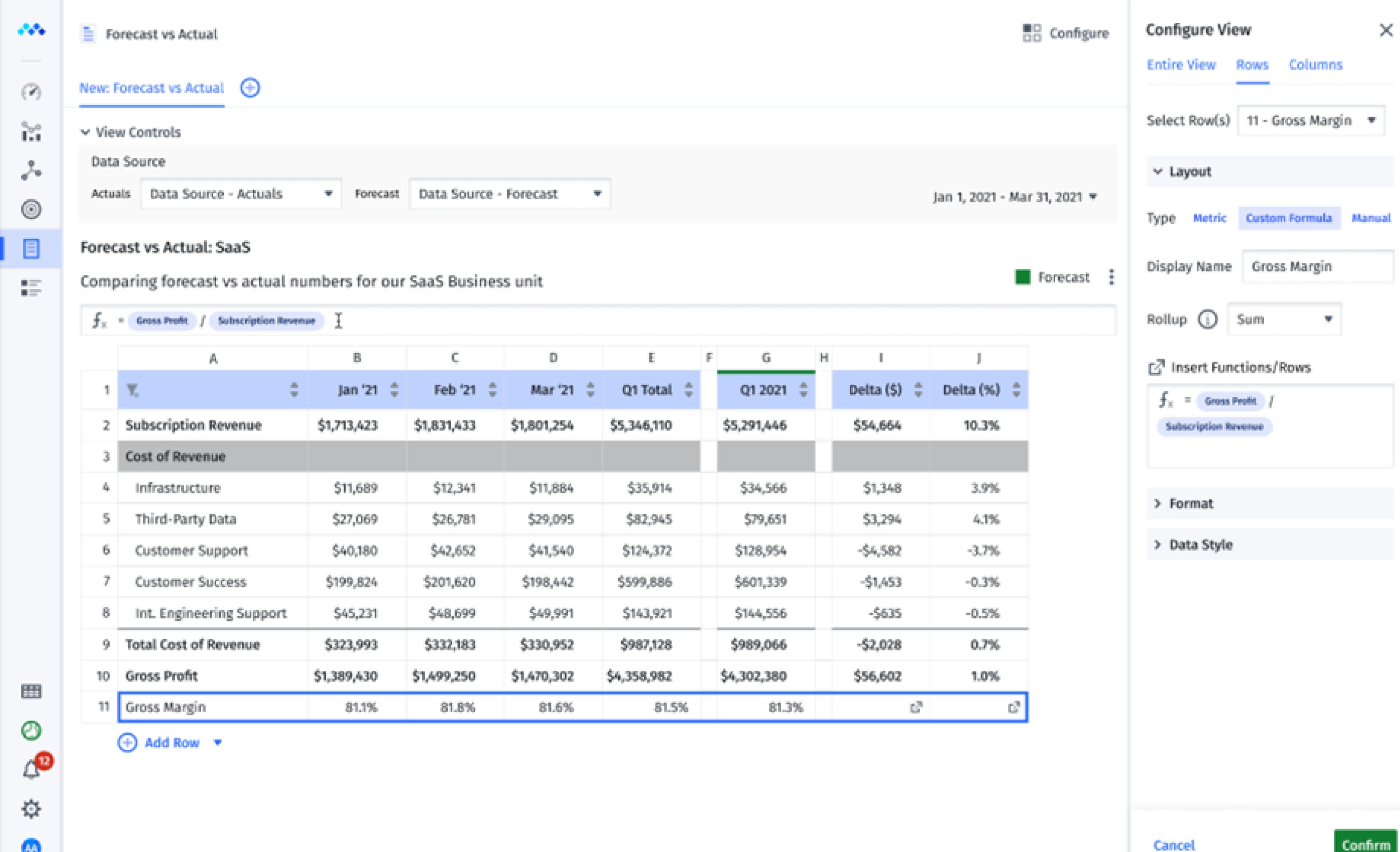 Custom Financial Reports - Mosaic.tech